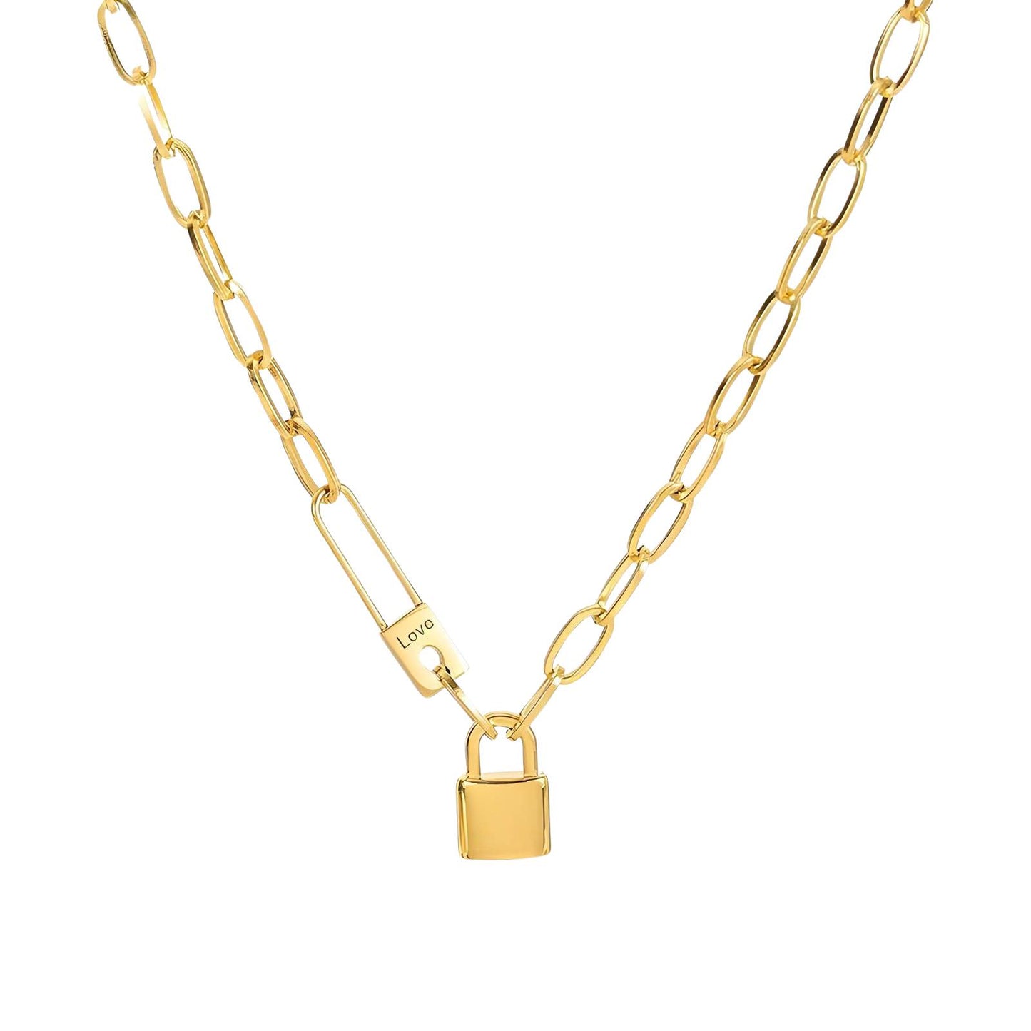 Aaliyah Golden Lock Necklace