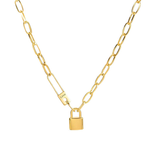 Aaliyah Golden Lock Necklace